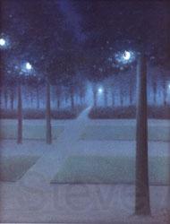 William Degouve De Nuncques Nocturne in the Parc Royal Norge oil painting art